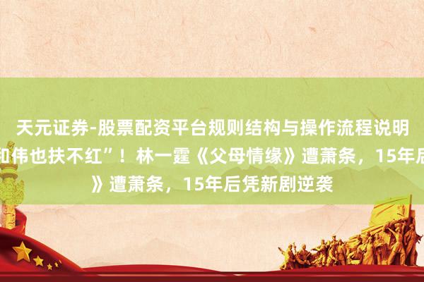 天元证券-股票配资平台规则结构与操作流程说明 曾被称“于和伟也扶不红”！林一霆《父母情缘》遭萧条，15年后凭新剧逆袭