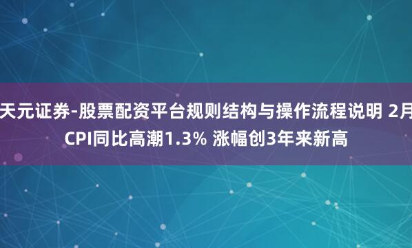 天元证券-股票配资平台规则结构与操作流程说明 2月CPI同比高潮1.3% 涨幅创3年来新高