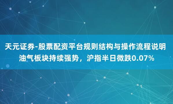 天元证券-股票配资平台规则结构与操作流程说明 油气板块持续强势，沪指半日微跌0.07%