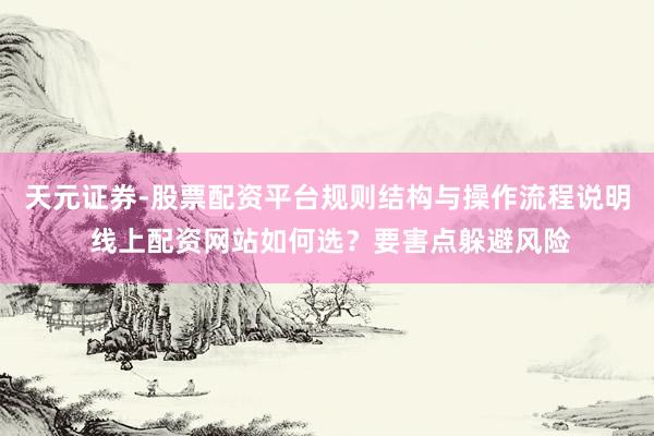 天元证券-股票配资平台规则结构与操作流程说明 线上配资网站如何选？要害点躲避风险
