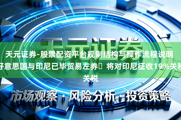 天元证券-股票配资平台规则结构与操作流程说明 好意思国与印尼已毕贸易左券 将对印尼征收19%关税
