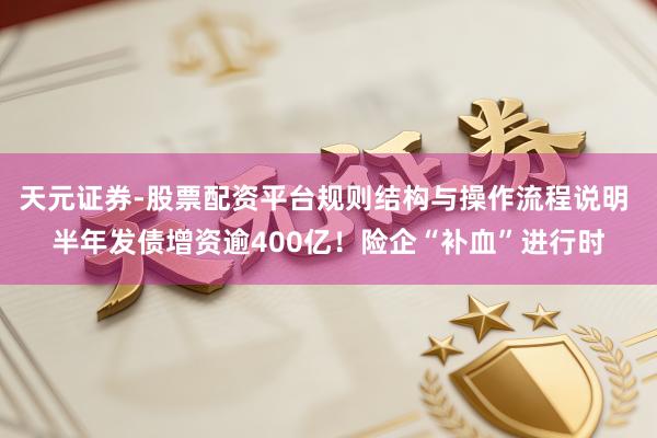 天元证券-股票配资平台规则结构与操作流程说明 半年发债增资逾400亿！险企“补血”进行时